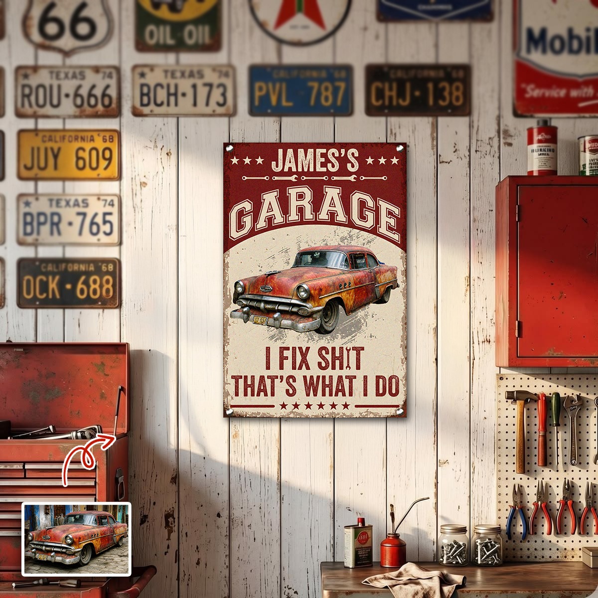 Custom Photo I Fix Sh!t That's What I Do Metal Sign - Funny Mechanic Gift TH10 170489