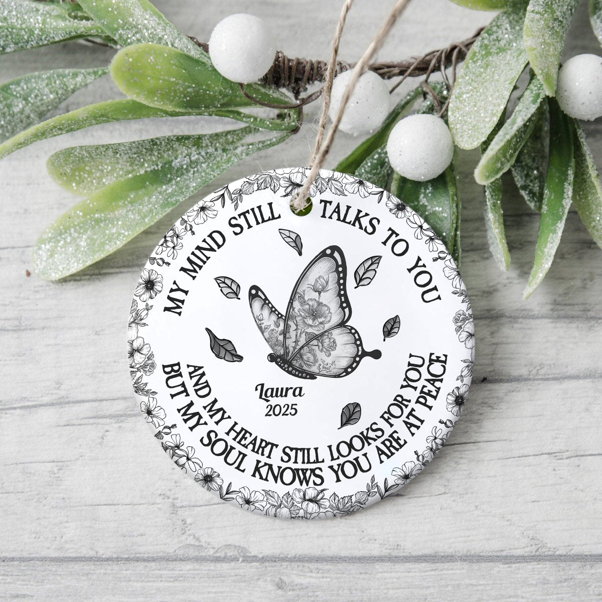 My Mind Still Talks To You Toile - Personalized Ceramic Ornament HA75 897460