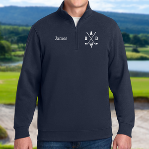 Personalized Golf Dad Printed Quarter Zip, Custom Name Printed Golf Pullover for Dads TH10 898157