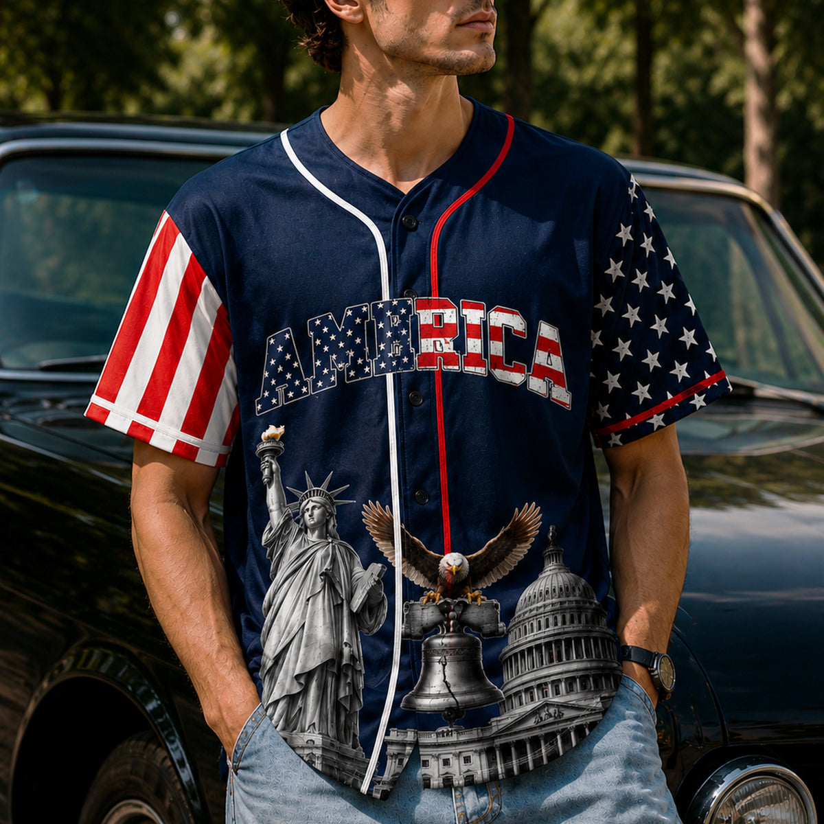 Celebrating 250 Years Of America Baseball Jersey Shirt Gift For 4th of July, Independence Day HO82 902542