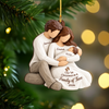 Custom Name Our 1st Christmas As a Family Of Three Wood Ornament TH10 171567