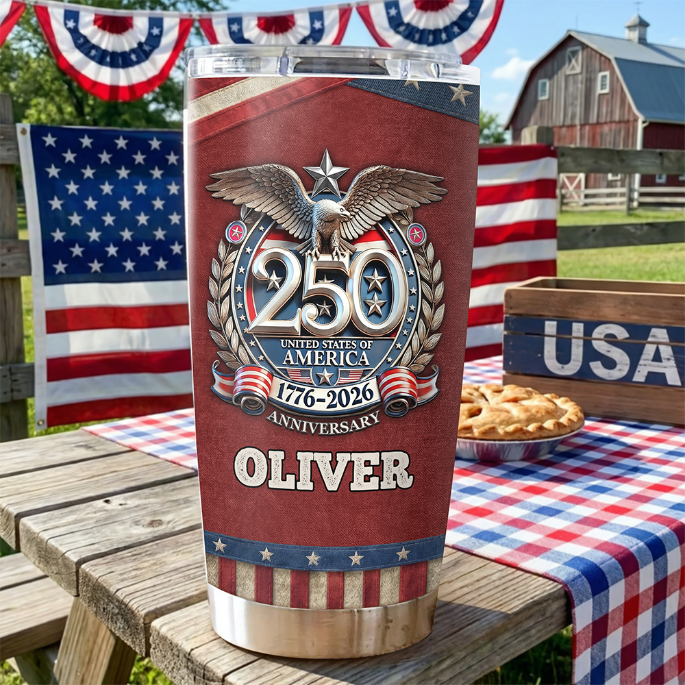 USA Eagles 250th Anniversary Semiquincentennial 1776-2026 Fat Tumbler CH07 910588