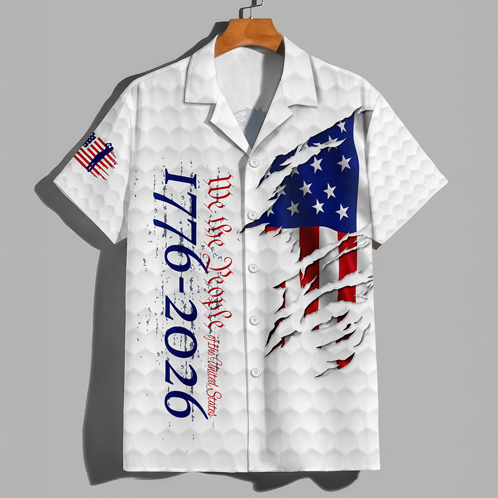 America Golf Hawaii Shirt, 1776-2026 Patriotic, USA Flag Hawaii Shirt Gift for Golf Lovers TH10 169855