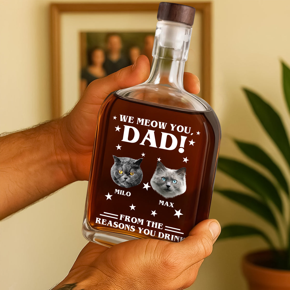 Custom Photo We Meow You - Cat Personalized Custom Whiskey Bottle - Father's Day, Gift For Dad, Pet Owners, Pet Lovers HO82 894078