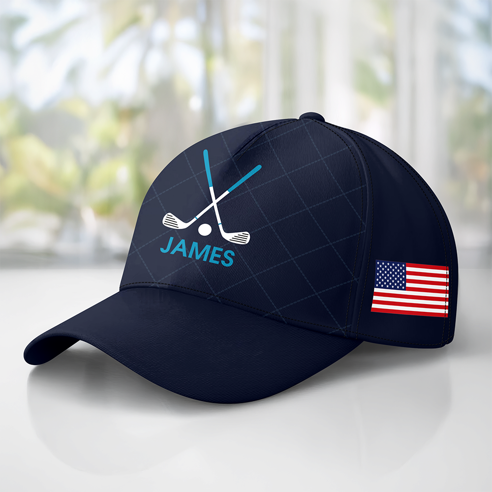 Custom Name Golf Classic Cap - USA Flag Patriotic Hat HO82 902304