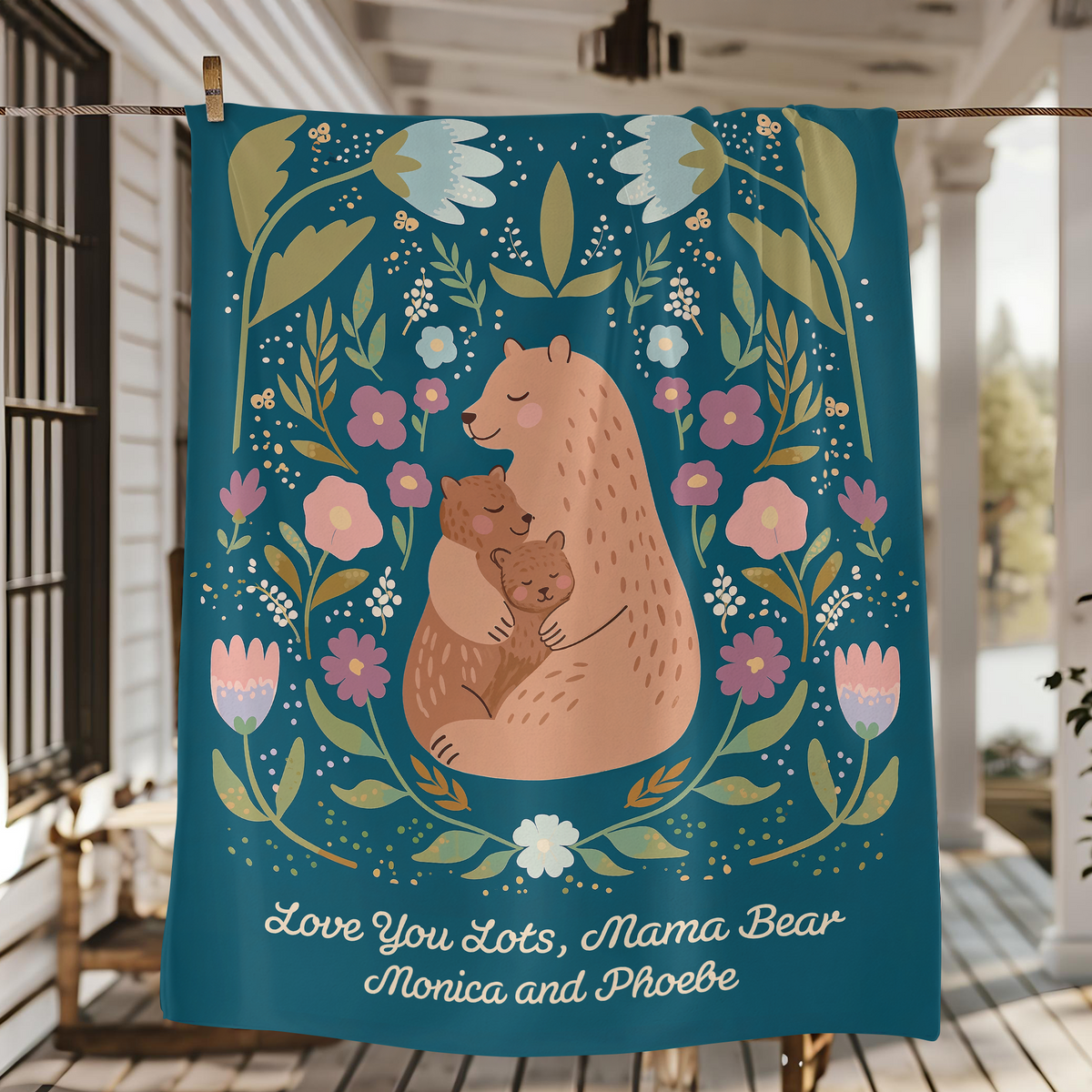 Personalized We Love You Lots, Mama Bear Blanket Mother's Day Gift HA75 920630