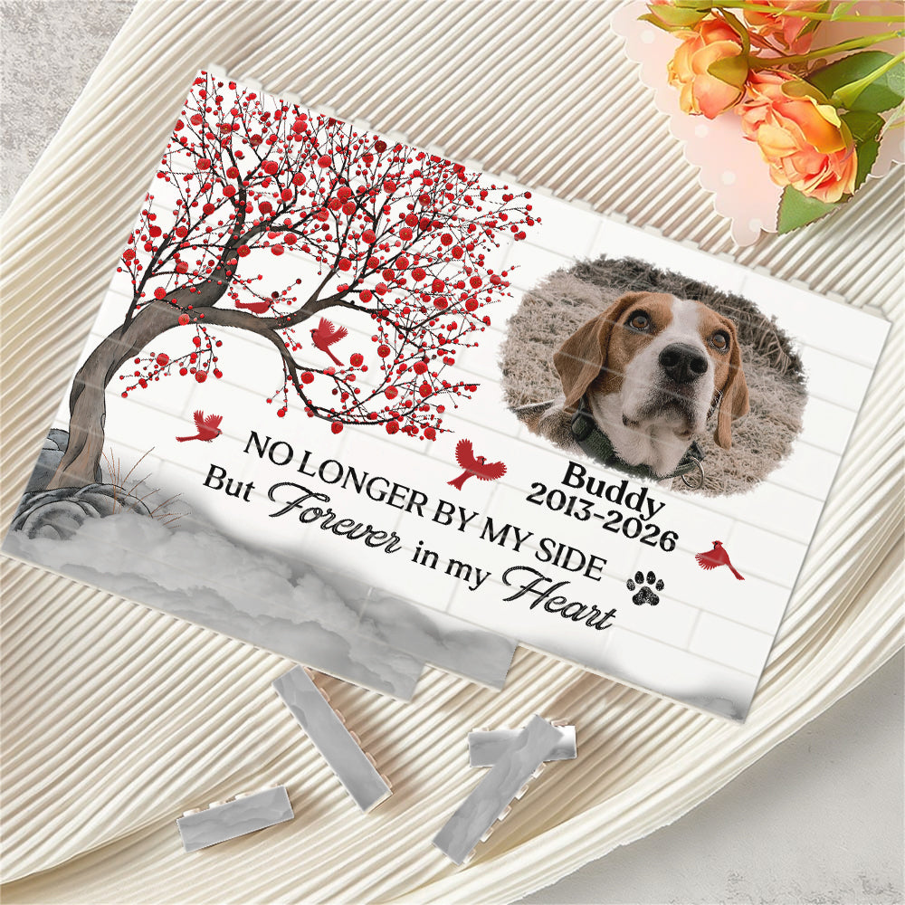 Custom Photo You Left Paw Prints On My Heart Building Block - Personalized Pet Memorial Gift CH07 911646