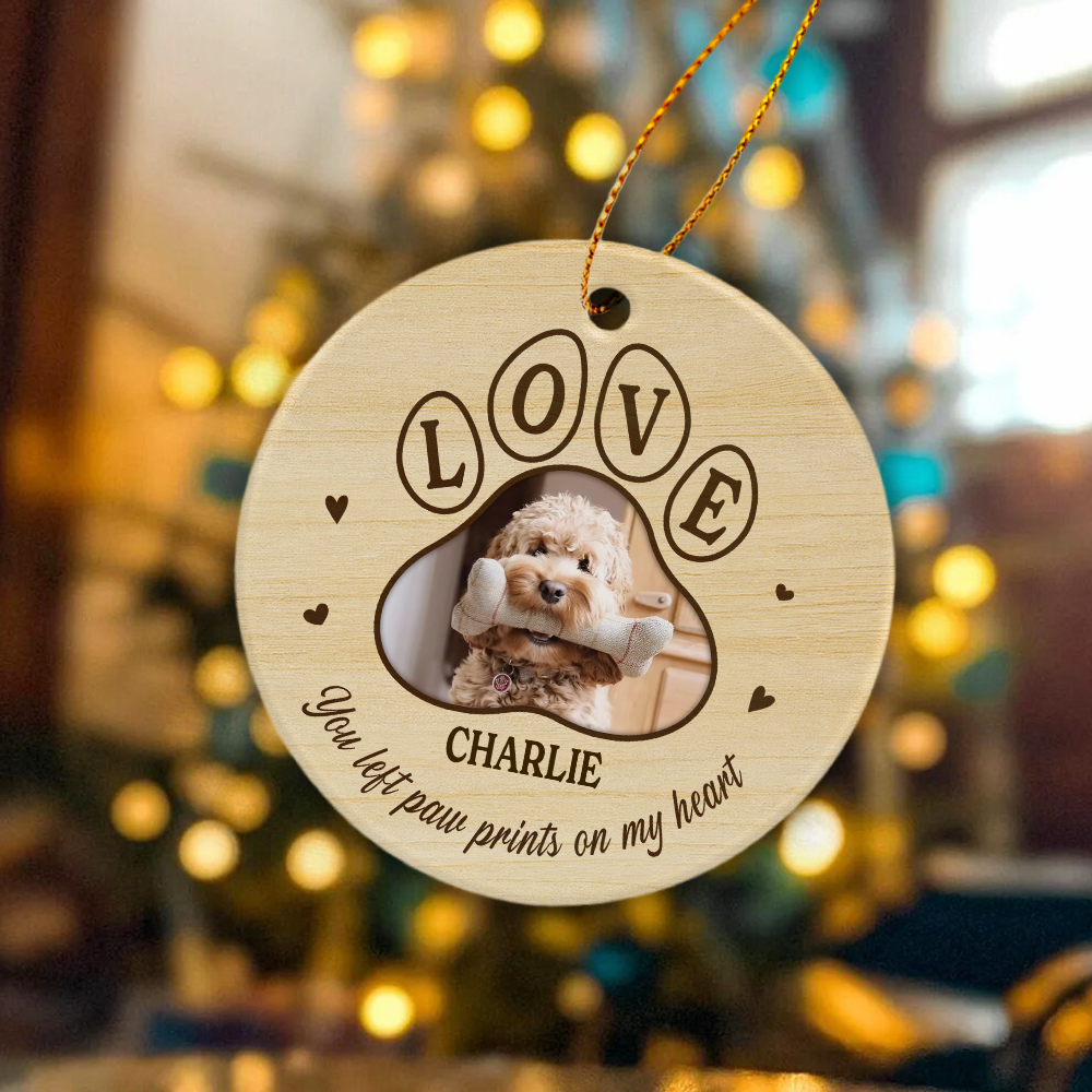 Custom Photo Dog Cat Forever In My Heart Ceramic Ornament HA75 892780
