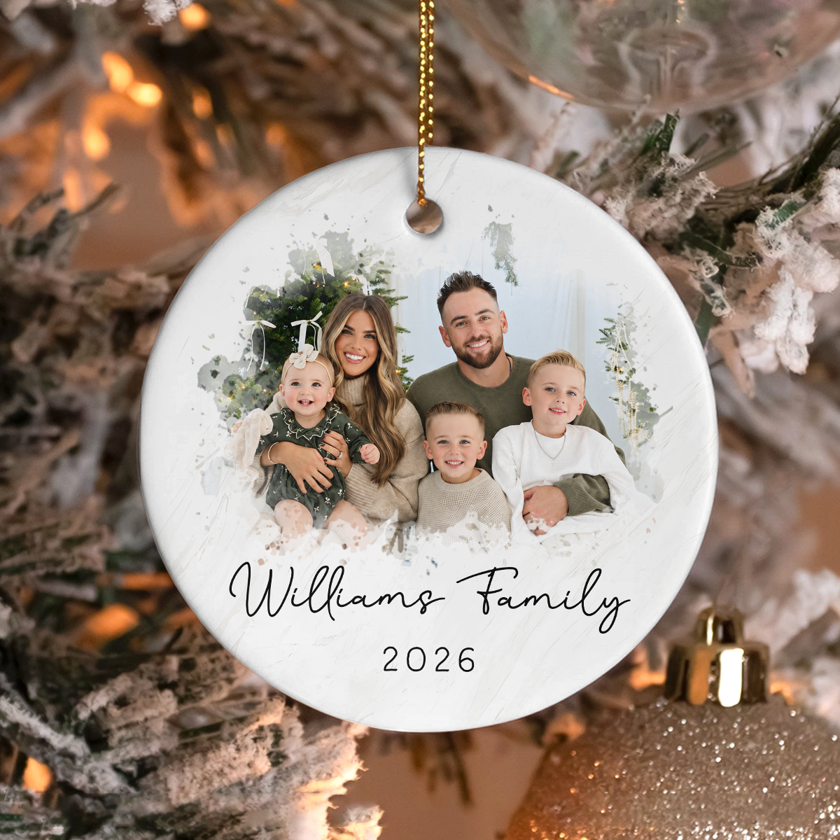 Personalized Family Photo Ceramic Ornament Unique Christmas Gift HA75 919050