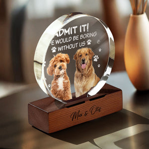 Custom Dog Cat Photo Life Would Be Boring Without Me Round Acrylic Frame Block HO82 894190