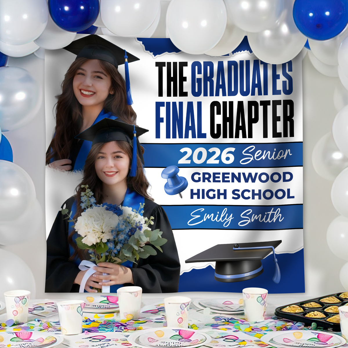 Custom Photo 2026 Senior Graduation Party Backdrop LM32 899493