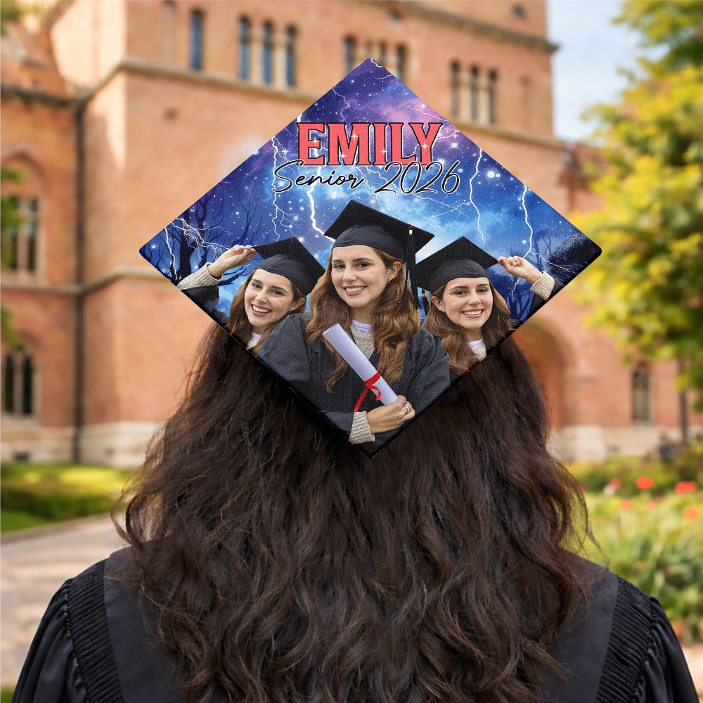 Custom Photo Senior 2026 Retro Style Graduation Cap Topper - Personalized Gift for Graduate TH10 169187