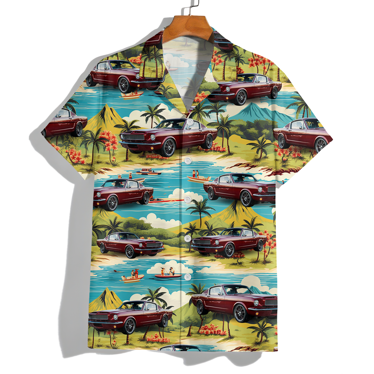 Custom Car Photo Beach Palm Tree Vintage Hawaiian Shirts HO82 901116