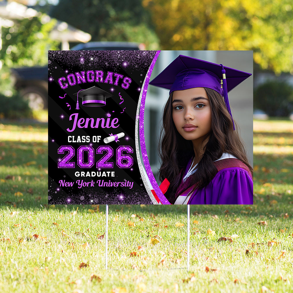 Custom Photo Class Of 2026 Personalized Graduation Yard Sign HA75 920462