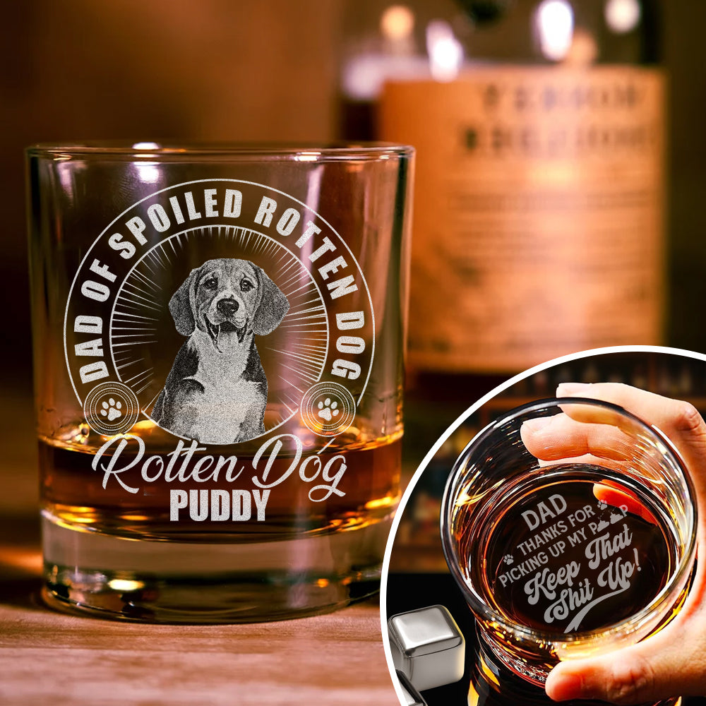 Dad Thanks For Picking Up My Poop - Personalized Whiskey Glass With Photo TH10 892833