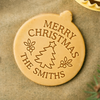 Custom Family Name Merry Christmas Cookie Stamp, Personalized Holiday Baking Gift TH10 171391
