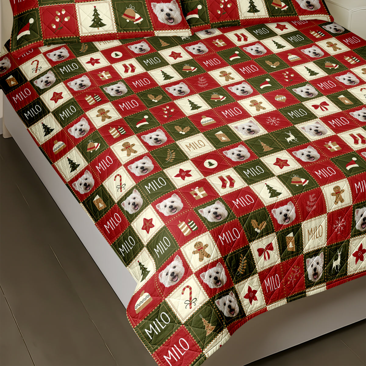 Custom Photo Christmas Icon Dog Cat Quilt Bedding Set HA75 898238