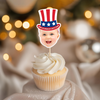 Custom Photo Born In America's 250th Years - First 4th Of July  Personalized Cupcake Toppers HA75 921674