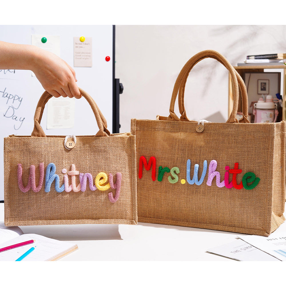 Personalized Crochet Name Teacher Tote Bag, Teacher Appreciation Gift LM32 669277