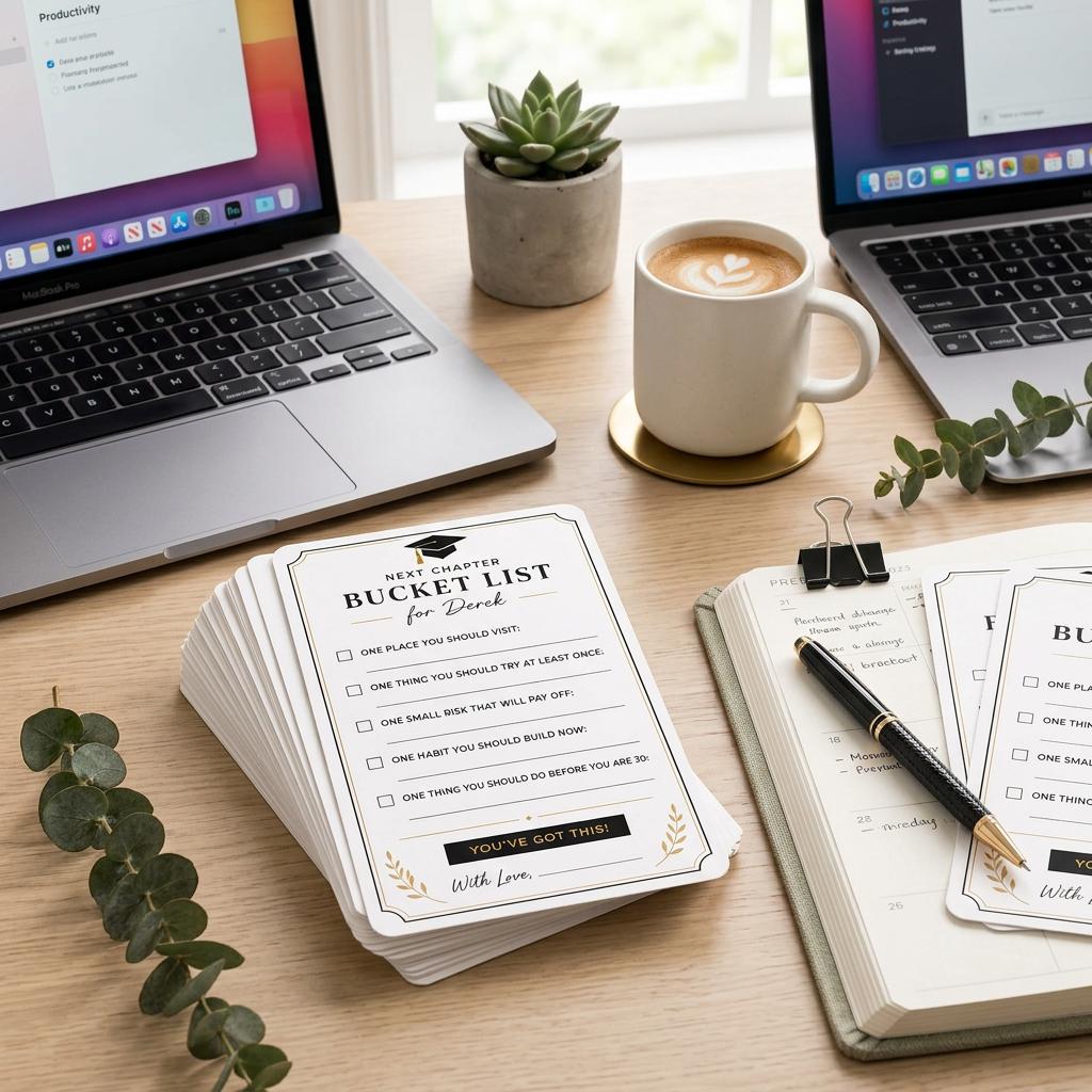 Class of 2026 Graduation Set 12 Wishes Cards Grad Party Decor Gift CH07 911344