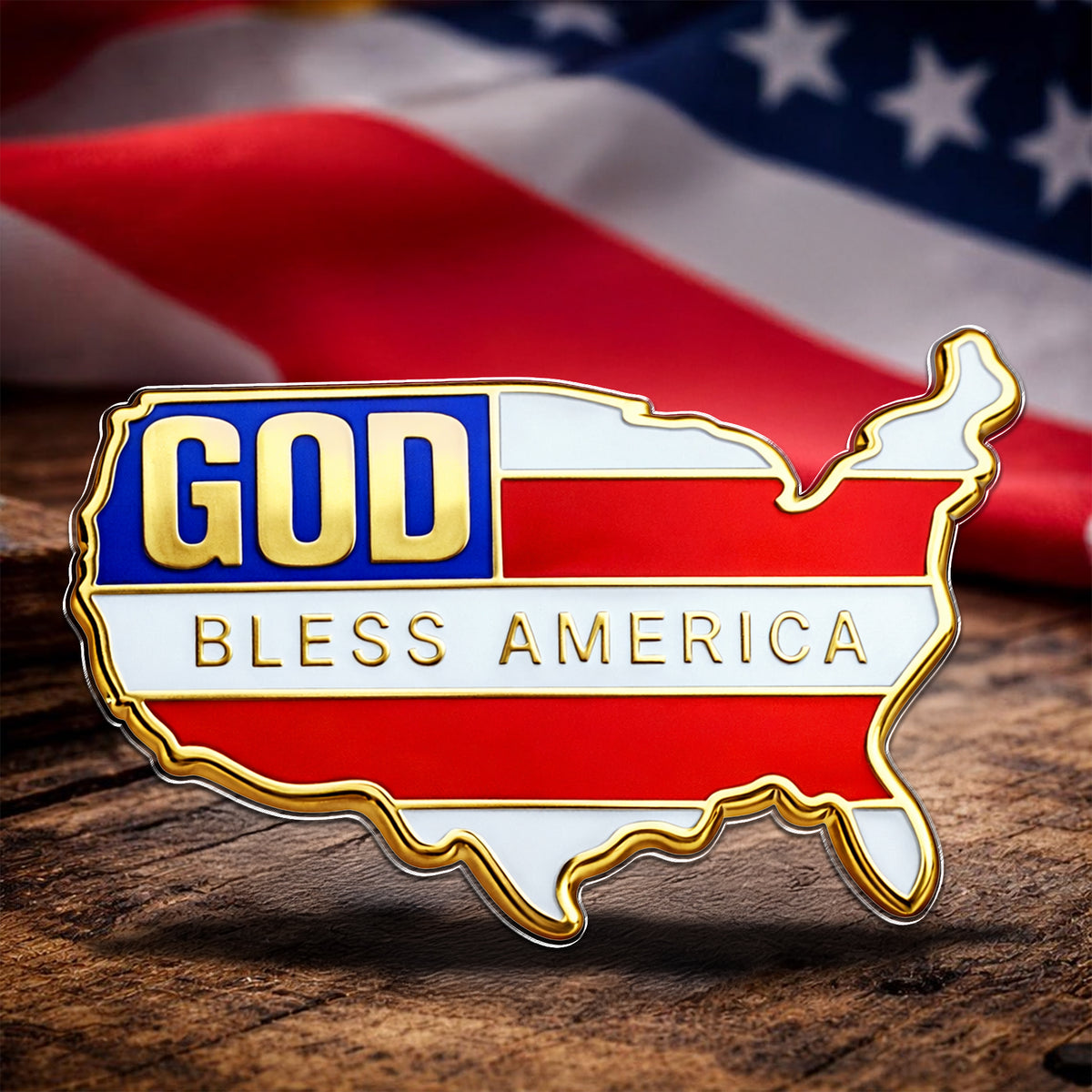 God Bless America - USA Flag Acrylic Pin HA75 920962