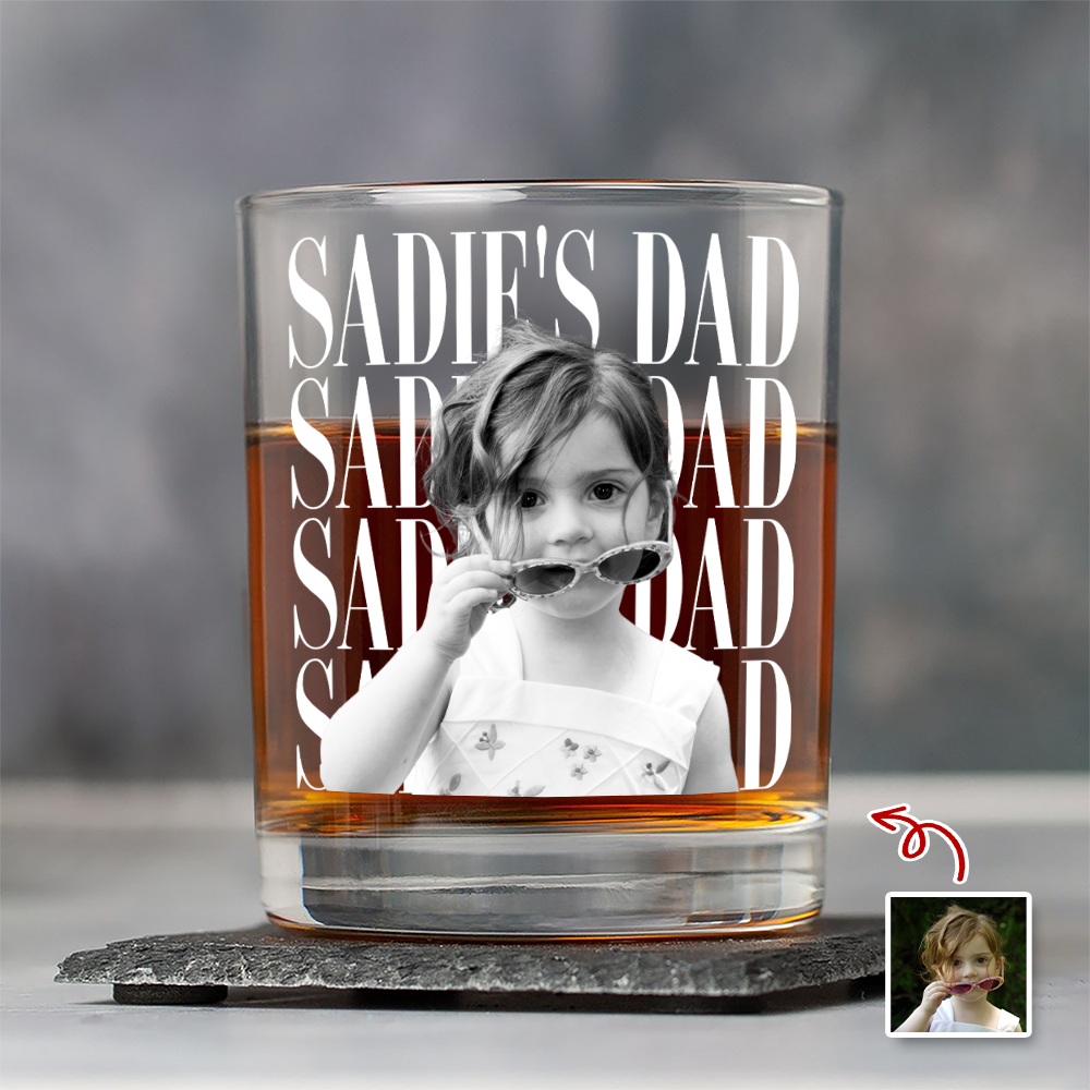 Personalized Vintage Photo Dad, Mom Whiskey Glass TH10 170077