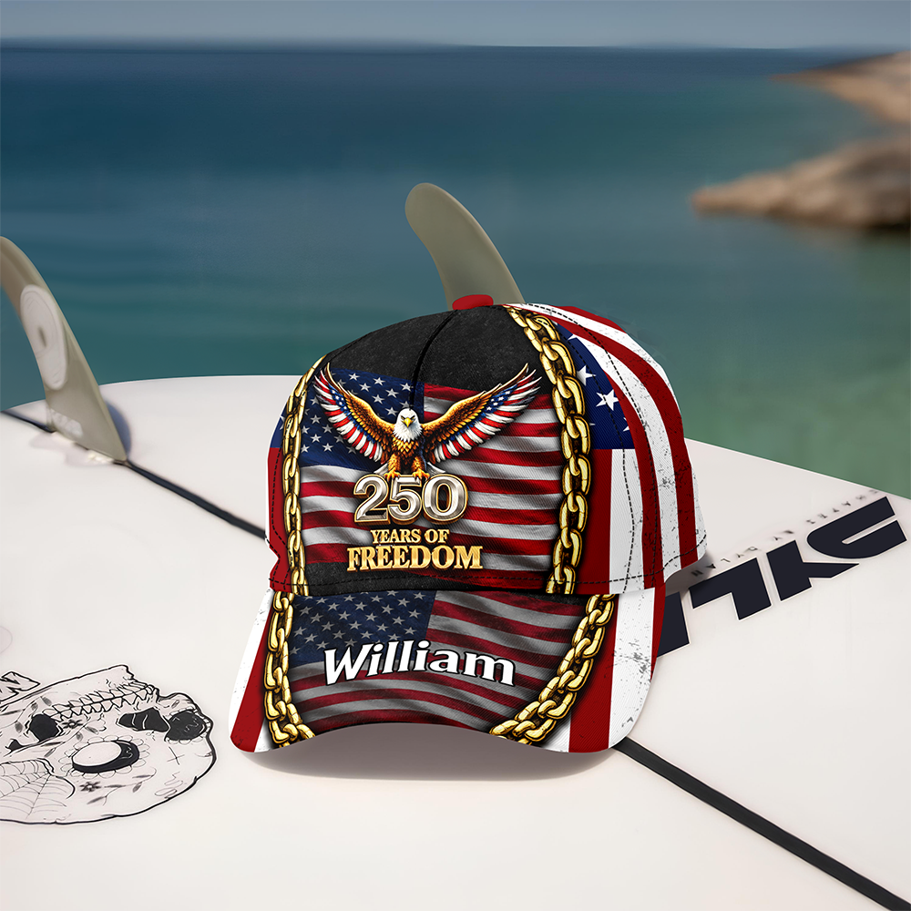 Personalized Bald Eagle USA Flag 250th Anniversary Classic Cap CH07 911280