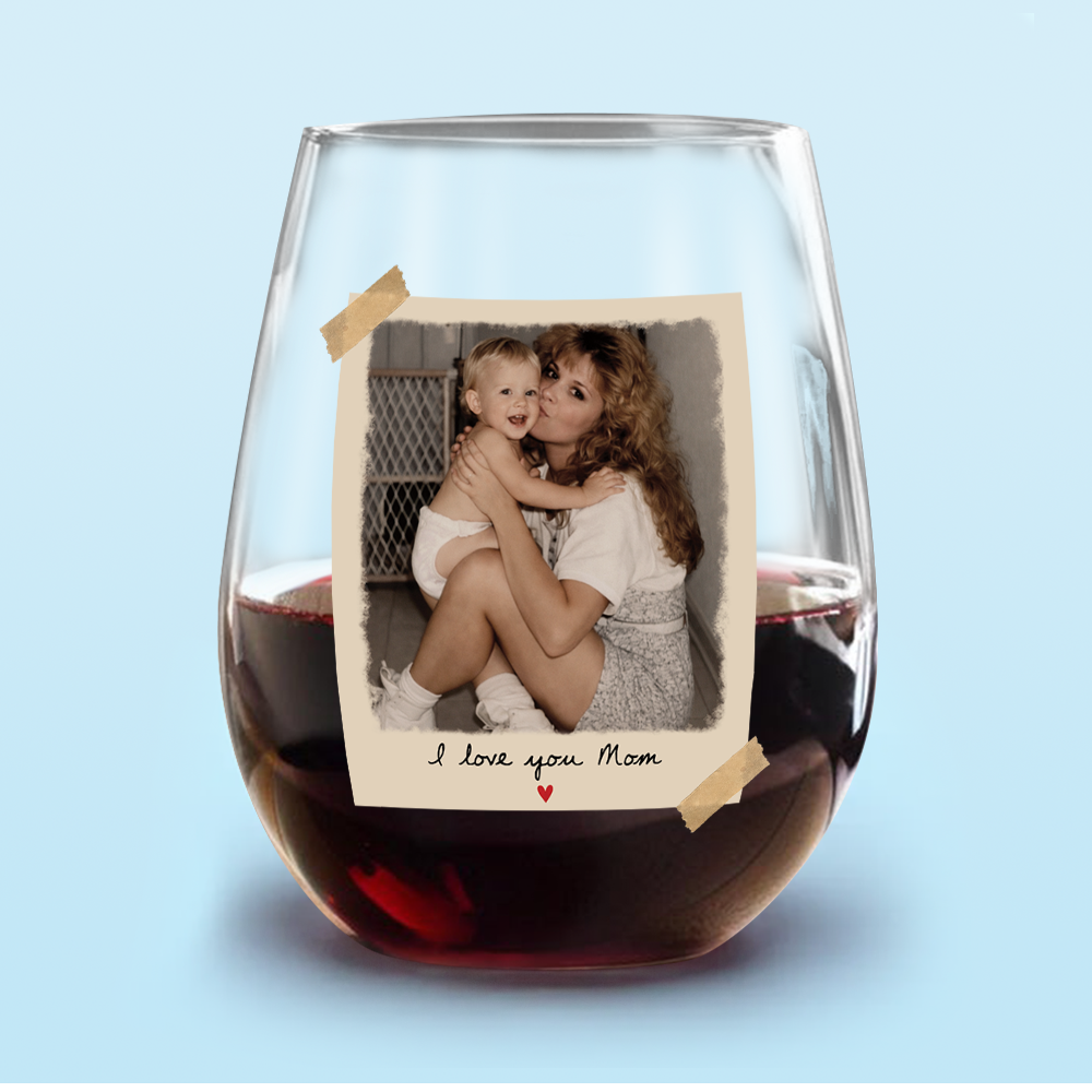 Custom Photo I Love You Mom Wine Glass Personalized Mother's Day Gift CH07 910838