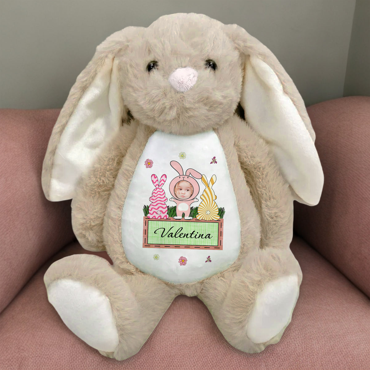 Custom Photo And Name For Your Kid Bunny Plush TH10 892489