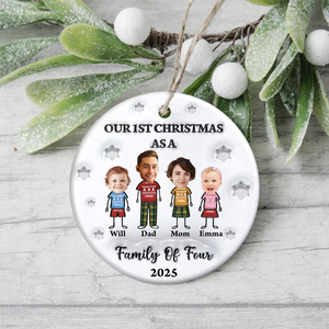 First Christmas As A Family Personalized 3D Inflated Effect Ceramic Ornament CH07 899496