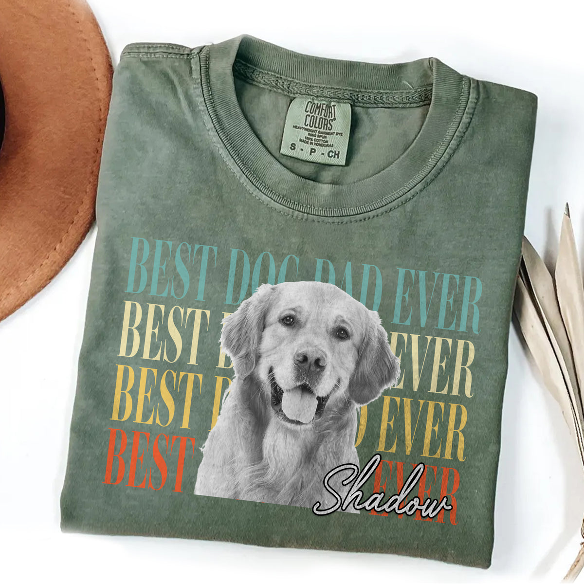 Personalized Vintage Photo Best Dog Cat Dad Ever Retro Comfort Shirt HO82 902494