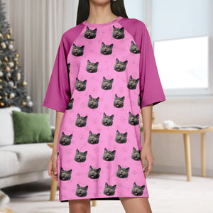 Custom Photo Dog Cat Raglan Nightgown TH10 898039