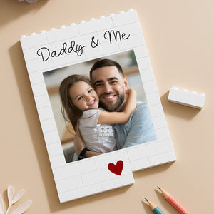 Custom Photo Daddy & Me Vertical Rectangle Brick Blocks Father's Day Gift HA75 892384