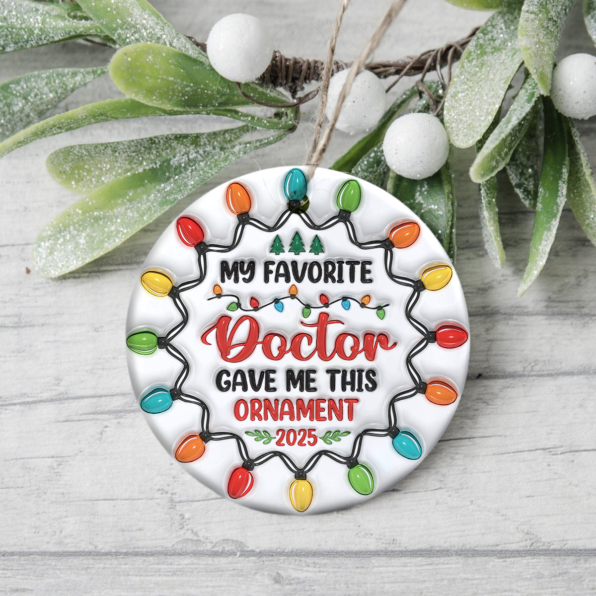 Custom 3D Inflated Effect Printed Ceramic Ornament Christmas Gift for Jobs & Family TH10 894837