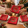 Personalized Initial Letter Christmas Reusable Cotton Napkin HO82 903724