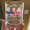 Custom Funny Face American Flag Daddy Family Whiskey Glass For Father's Day LM32 893543