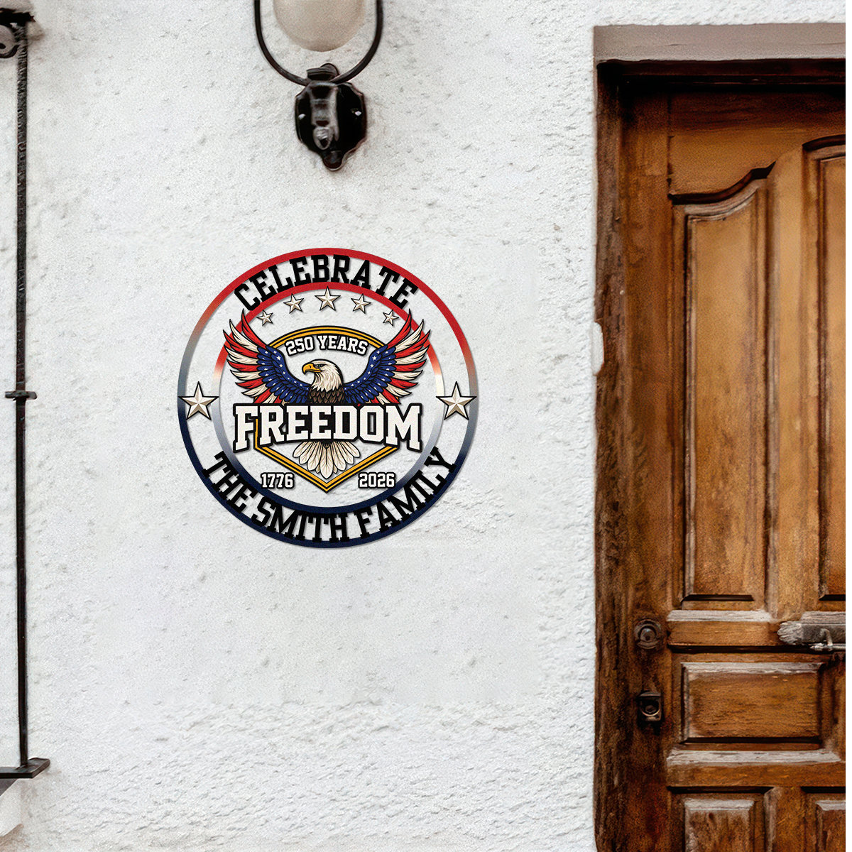 America 250 Years of Freedom 1776–2026 Anniversary Monogram Metal Sign Patriotic Gift CH07 910416