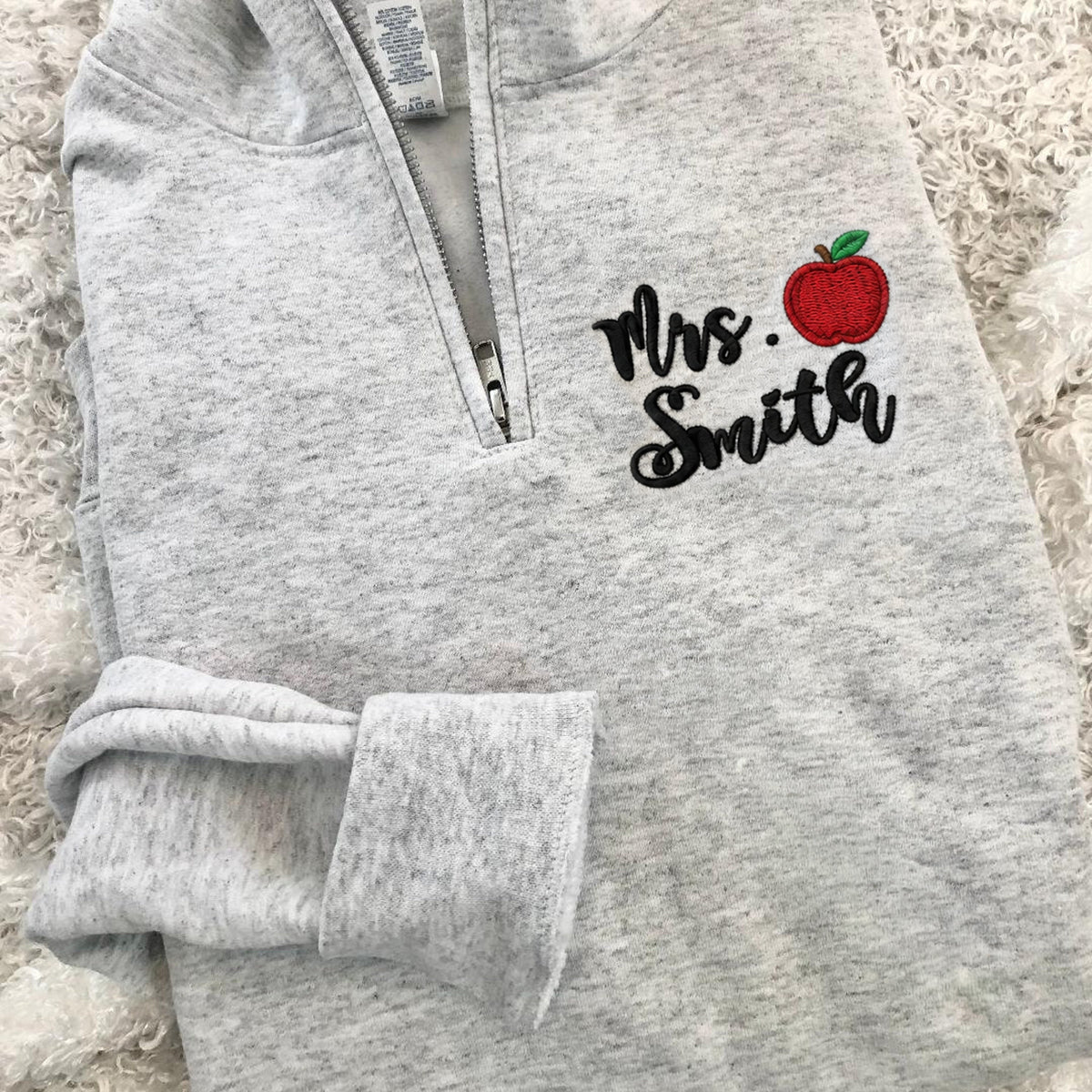 Personalized Teacher Name Embroidered Teacher Quarter Zip Sweatshirt CH07 911984