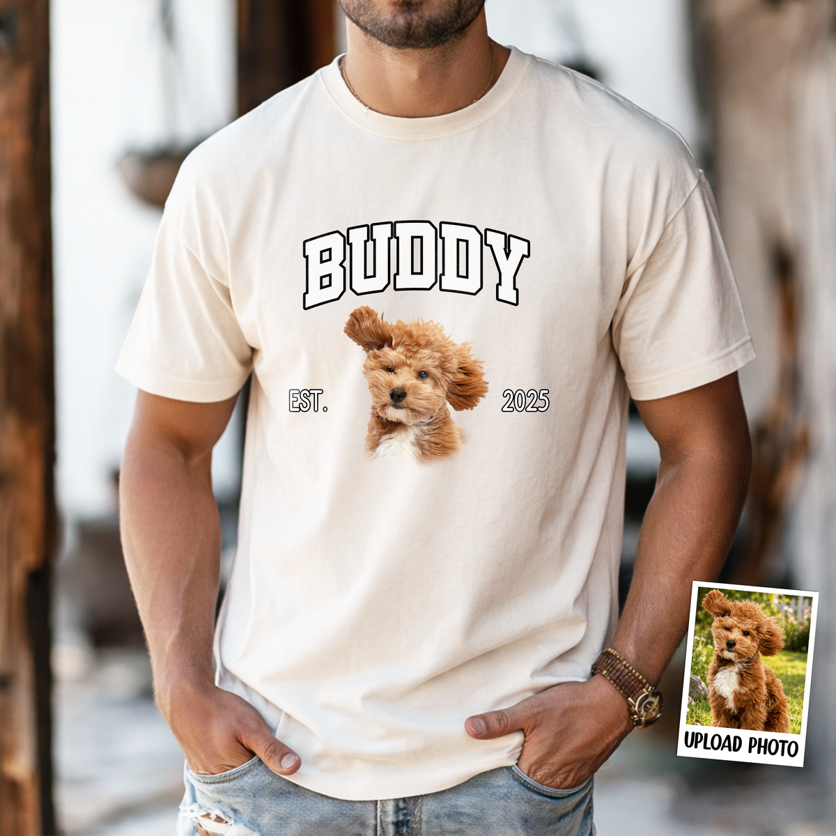 Custom Dog Photo Vintage Style Comfort Shirt For Dog Mom Dog Dad CH07 180060