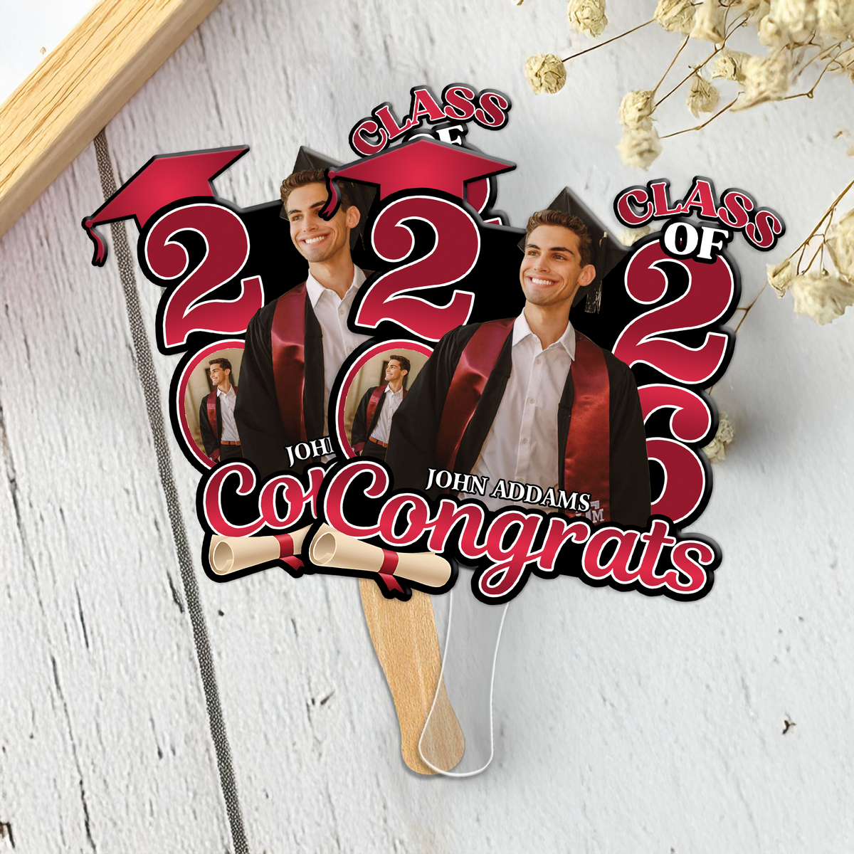 Custom Photo Congrats Class Of 2026 Face Fan HA75 920836