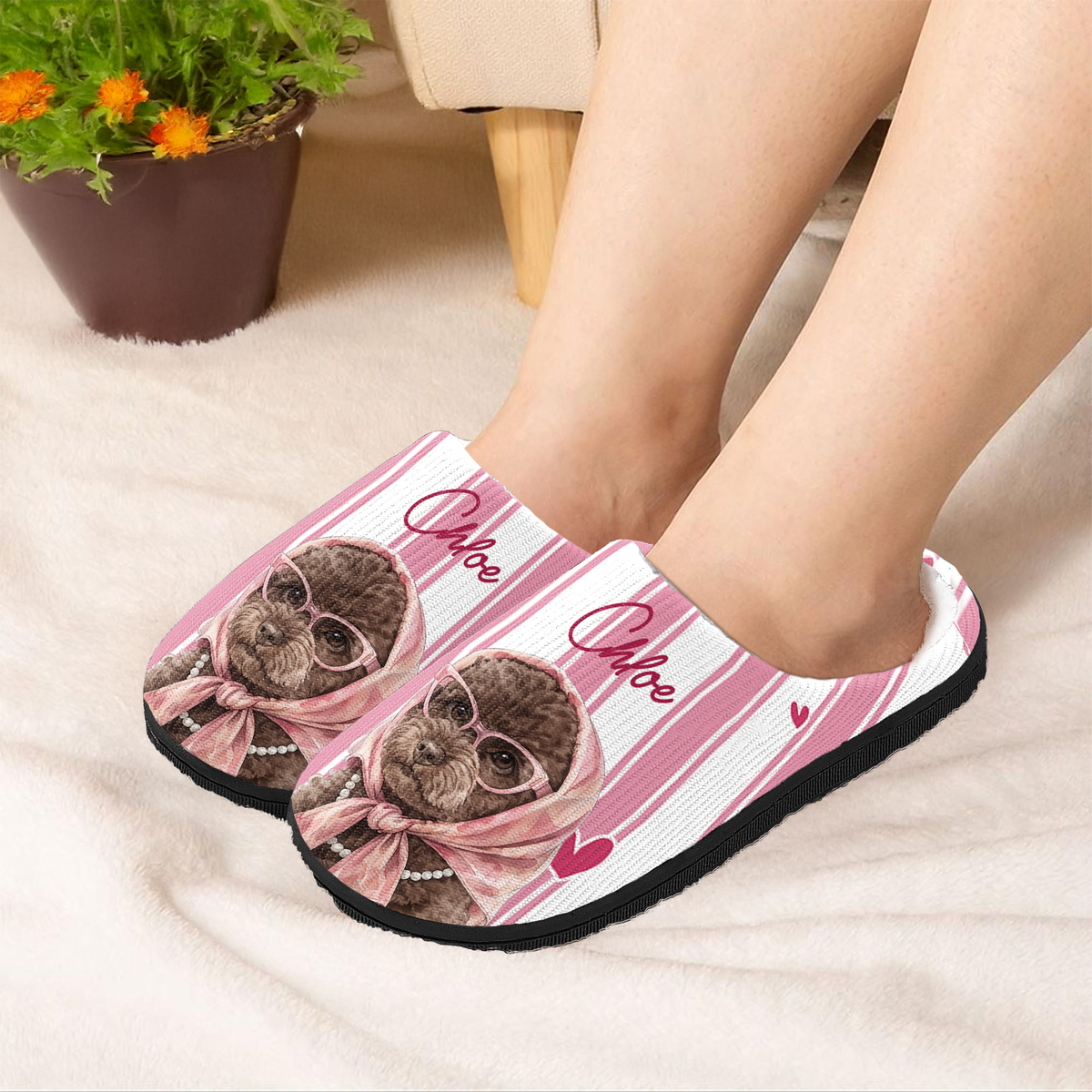 Custom Pet Photo Slippers Cozy Pet Lover Gift for Christmas HO82 903486