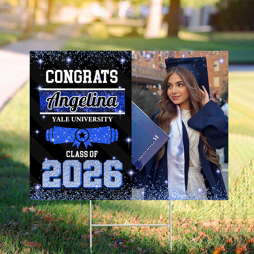 Custom Photo Congrats Class of 2026 Graduation Yard Sign CH07 910734