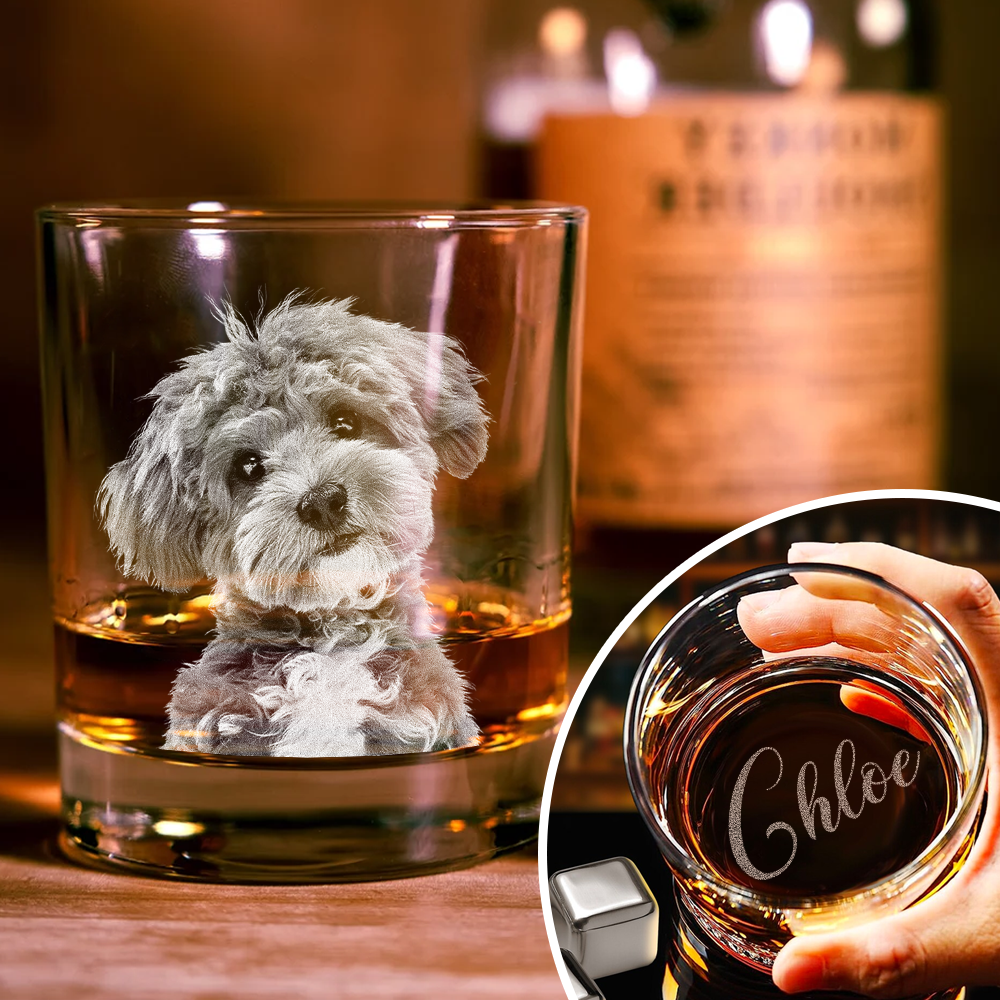 Custom Your Dog Photo And Name Whiskey Glass TH10 892777