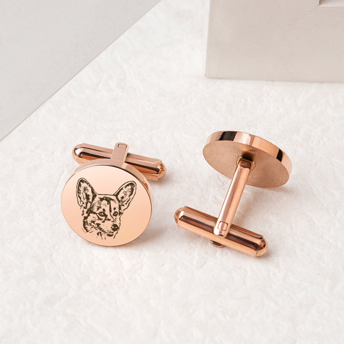 Custom Beloved Pet Portrait Photo Cufflinks Stainless Steel, Father's Day Gift, Memorial Gift LM32 899781