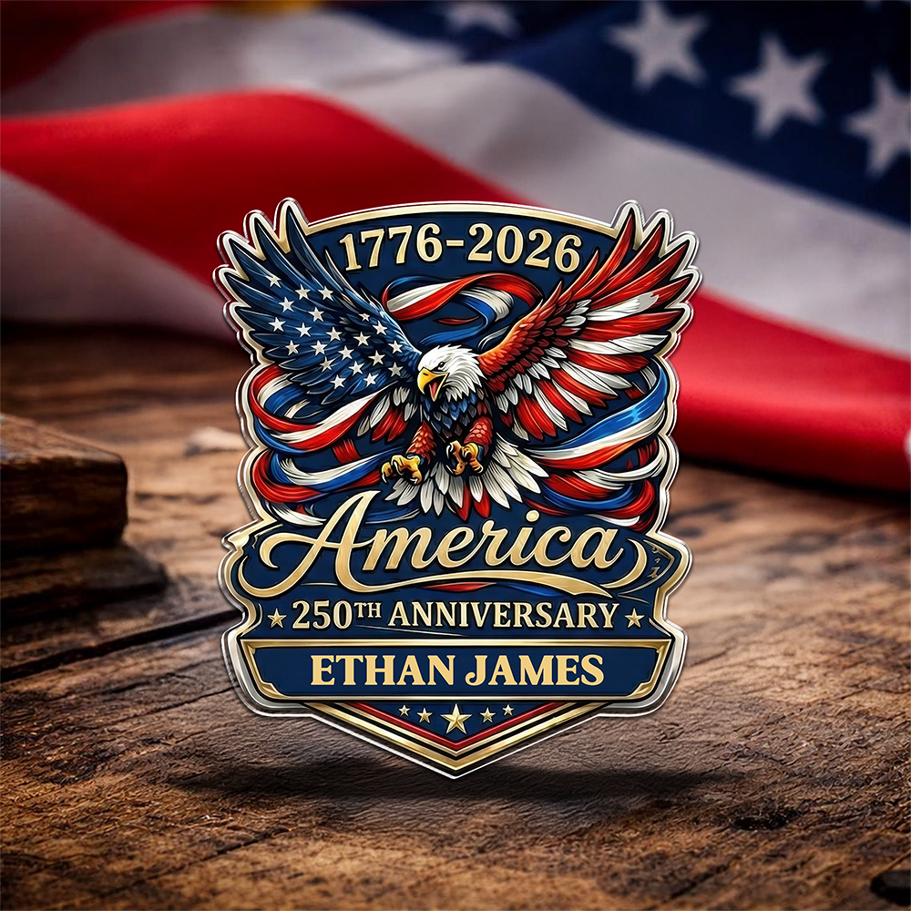 Custom Name America 250th Anniversary 1776-2026 Eagle Acrylic Pin CH07 911094