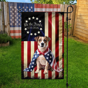 Custom Photo My Dog Loves America 250 Garden Flag HA75 898906