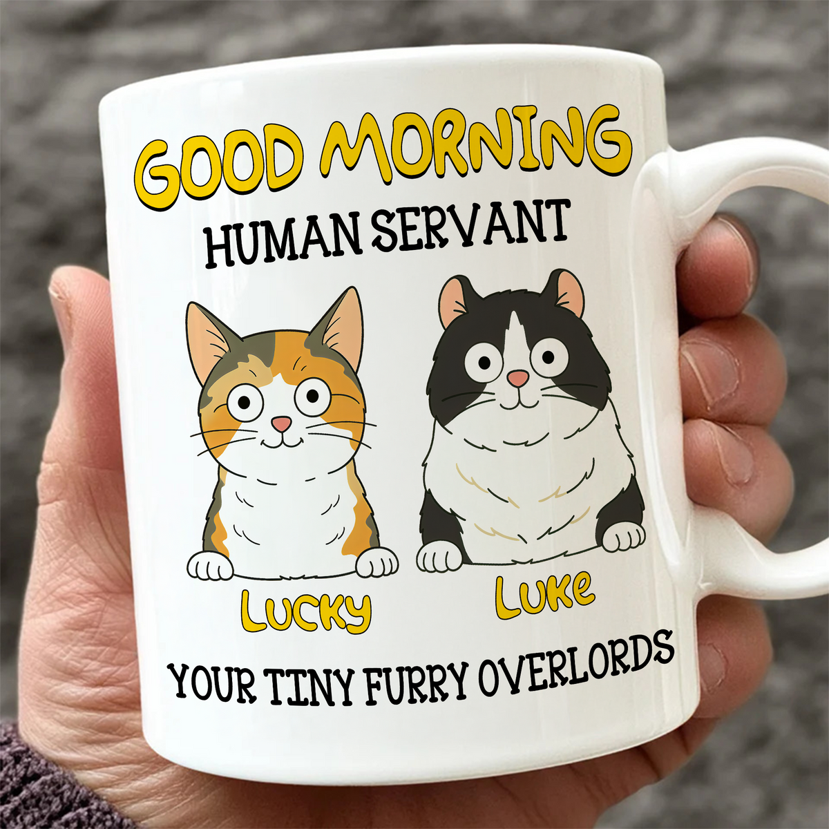 Good Morning Human Servant Personalized Mug For Cat Lover TH10 892725