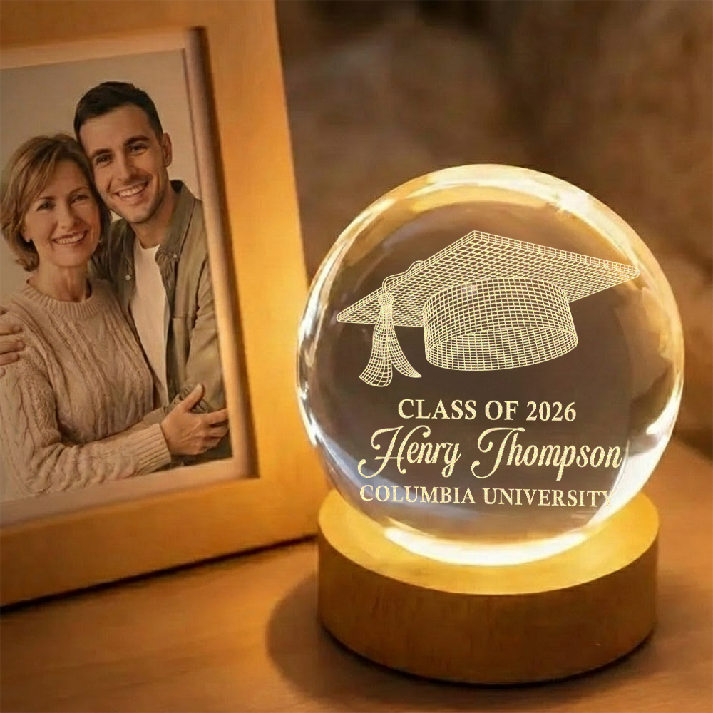Class Of Graduation Senior Illusion Graduation Cap - Personalized Crystal Ball LED Night Light HO82 901416