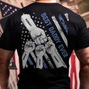 Fist Bumps Dad & Kid US Flag Back Shirt Personalized Father's Day Gift CH07 895856