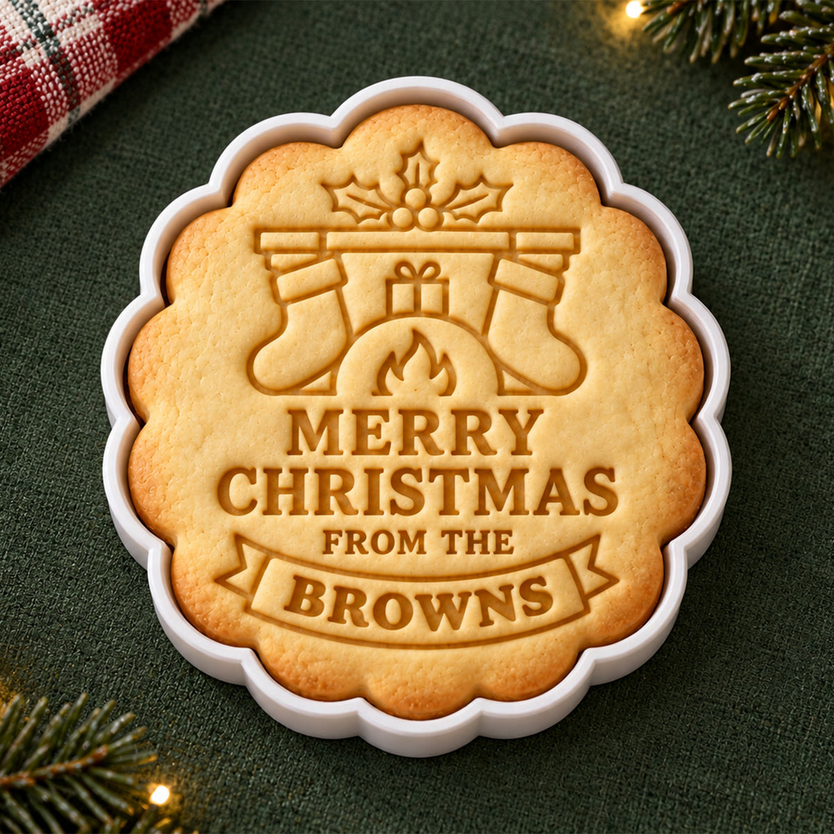 Personalized Family Name Merry Christmas Cookie Stamp For Holiday Party CH07 181066